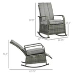 PE Rattan Rocking Recliner with Footrest