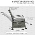PE Rattan Rocking Recliner with Footrest