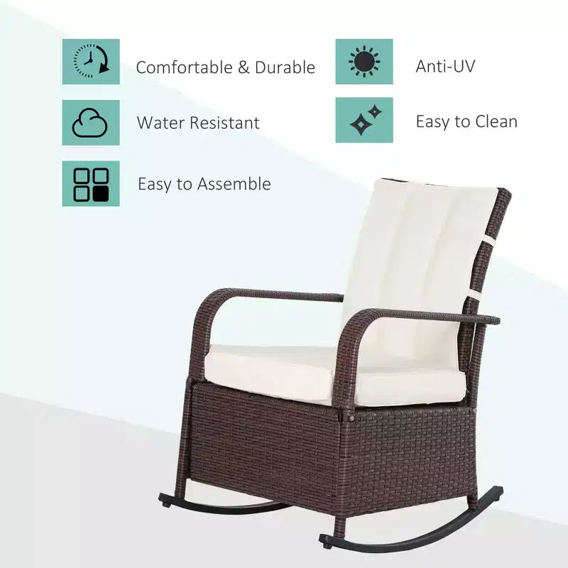PE Rattan Rocking Recliner with Footrest