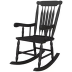 Porch Rocker Chair, 350 lbs. Wooden Outdoor Rocking Chair with High Back for Garden, Patio, Balcony