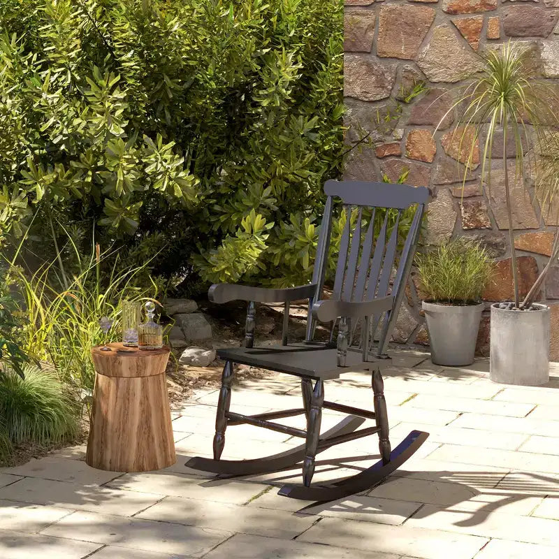 Sedia a dondolo da portico, 158 kg. Sedia a dondolo in legno per esterni con schienale alto per giardino, patio, balcone