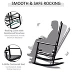 Wooden Outdoor Rocking Chair with Armrests, High Back for Garden, Patio, Balcony, Porch