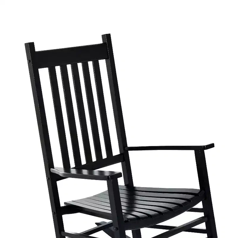Wooden Outdoor Rocking Chair with Armrests, High Back for Garden, Patio, Balcony, Porch