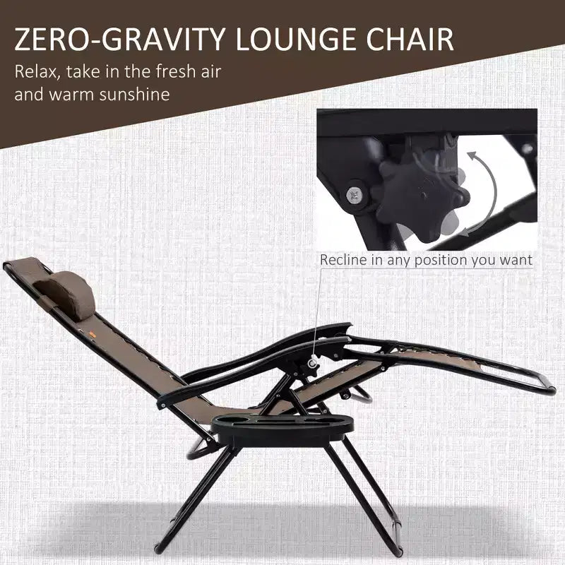 Set sedie a gravità zero con tavolino, sedie reclinabili pieghevoli con portabicchieri e cuscini, sedie a sdraio regolabili per piscina, prato, spiaggia
