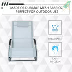 Zero Gravity Rocking Chair Outdoor Chaise Lounge Chair Recliner Rocker with Detachable Pillow and Weather-Fighting Fabric for Patio, Deck, Pool
