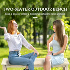 2-Seat Wood Garden Bench, Patio Bench Outdoor Bench with Slatted Seat, Backless Front Porch Bench for Park, Garden, Poolside, Deck