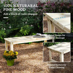 2-Seat Wood Garden Bench, Patio Bench Outdoor Bench with Slatted Seat, Backless Front Porch Bench for Park, Garden, Poolside, Deck