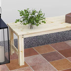 2-Seat Wood Garden Bench, Patio Bench Outdoor Bench with Slatted Seat, Backless Front Porch Bench for Park, Garden, Poolside, Deck
