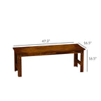 2-Seat Wood Garden Bench, Patio Bench Outdoor Bench with Slatted Seat, Backless Front Porch Bench for Park, Garden, Poolside, Deck