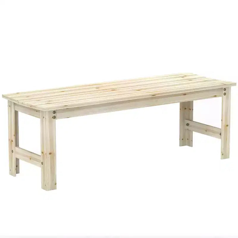 2-Seat Wood Garden Bench, Patio Bench Outdoor Bench with Slatted Seat, Backless Front Porch Bench for Park, Garden, Poolside, Deck