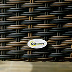 4 PE Rattan Outdoor Dining Chairs with Cushions, Patio Wicker Dining Chairs with Backrest
