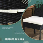 4 PE Rattan Outdoor Dining Chairs with Cushions, Patio Wicker Dining Chairs with Backrest
