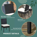 4 PE Rattan Outdoor Dining Chairs with Cushions, Patio Wicker Dining Chairs with Backrest
