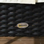 4 PE Rattan Outdoor Dining Chairs with Cushions, Patio Wicker Dining Chairs with Backrest