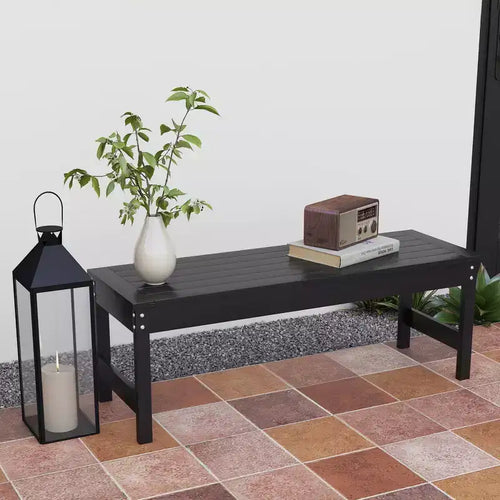 Panca da Esterno da 47", in HDPE, per Tutte le Stagioni, Senza Schienale a Doghe, per Giardino, Portico, Parco