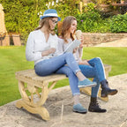 2-Person Garden Bench Outdoor Wagon Wheel Porch Bench for Backyard, Patio