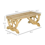 2-Person Garden Bench Outdoor Wagon Wheel Porch Bench for Backyard, Patio