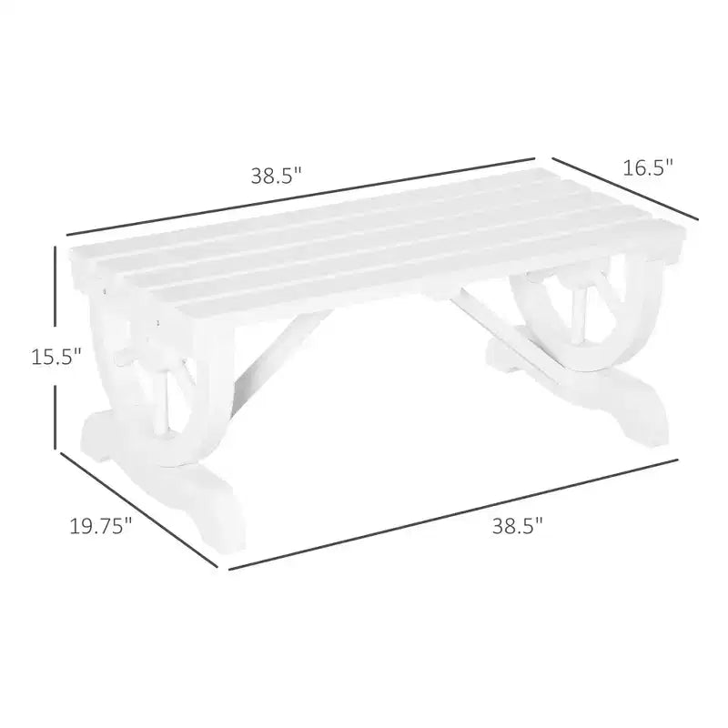 2-Person Garden Bench Outdoor Wagon Wheel Porch Bench for Backyard, Patio
