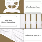 2-Person Garden Bench Outdoor Wagon Wheel Porch Bench for Backyard, Patio