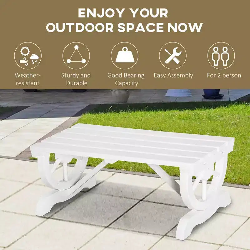 2-Person Garden Bench Outdoor Wagon Wheel Porch Bench for Backyard, Patio