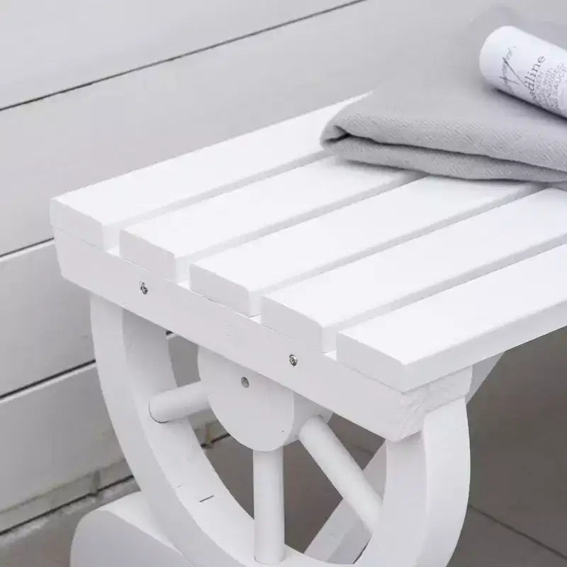 2-Person Garden Bench Outdoor Wagon Wheel Porch Bench for Backyard, Patio