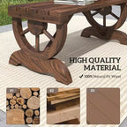 2-Person Garden Bench Outdoor Wagon Wheel Porch Bench for Backyard, Patio
