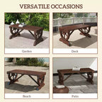 2-Person Garden Bench Outdoor Wagon Wheel Porch Bench for Backyard, Patio