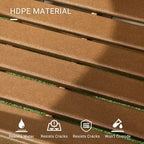 Sedia da Patio per Tutte le Stagioni, Sedia da Pranzo da Esterno in HDPE, Mobili da Esterno Resistenti Effetto Legno per Giardino, Terrazza, Portico, Prato