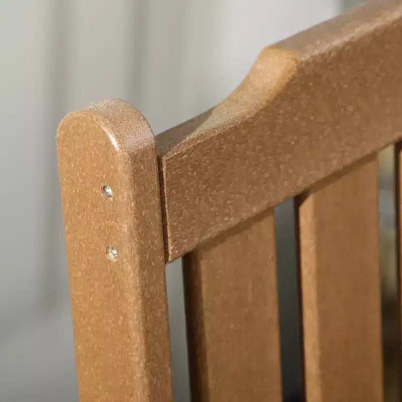 Sedia da Patio per Tutte le Stagioni, Sedia da Pranzo da Esterno in HDPE, Mobili da Esterno Resistenti Effetto Legno per Giardino, Terrazza, Portico, Prato
