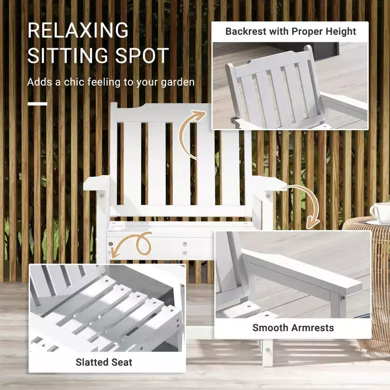 Sedia da Patio per Tutte le Stagioni, Sedia da Pranzo da Esterno in HDPE, Mobili da Esterno Resistenti Effetto Legno per Giardino, Terrazza, Portico, Prato