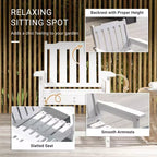 Sedia da Patio per Tutte le Stagioni, Sedia da Pranzo da Esterno in HDPE, Mobili da Esterno Resistenti Effetto Legno per Giardino, Terrazza, Portico, Prato