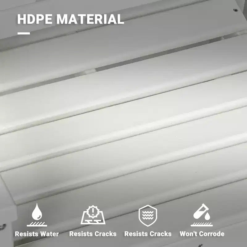 Sedia da Patio per Tutte le Stagioni, Sedia da Pranzo da Esterno in HDPE, Mobili da Esterno Resistenti Effetto Legno per Giardino, Terrazza, Portico, Prato