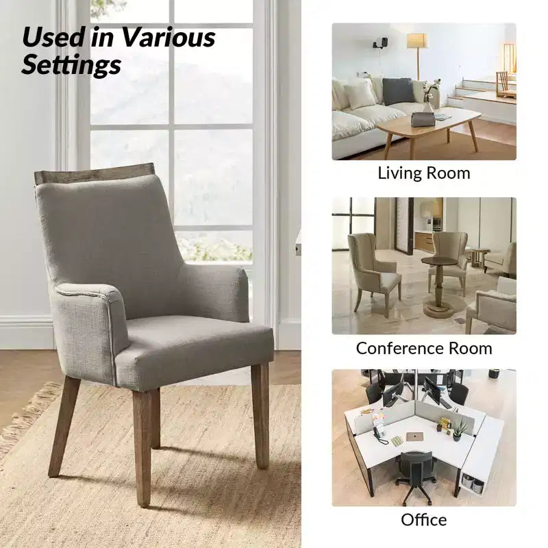 Dan Farmhouse Dining Chair with Solid Wood Natural Variation Set of 3|HULALA HOME