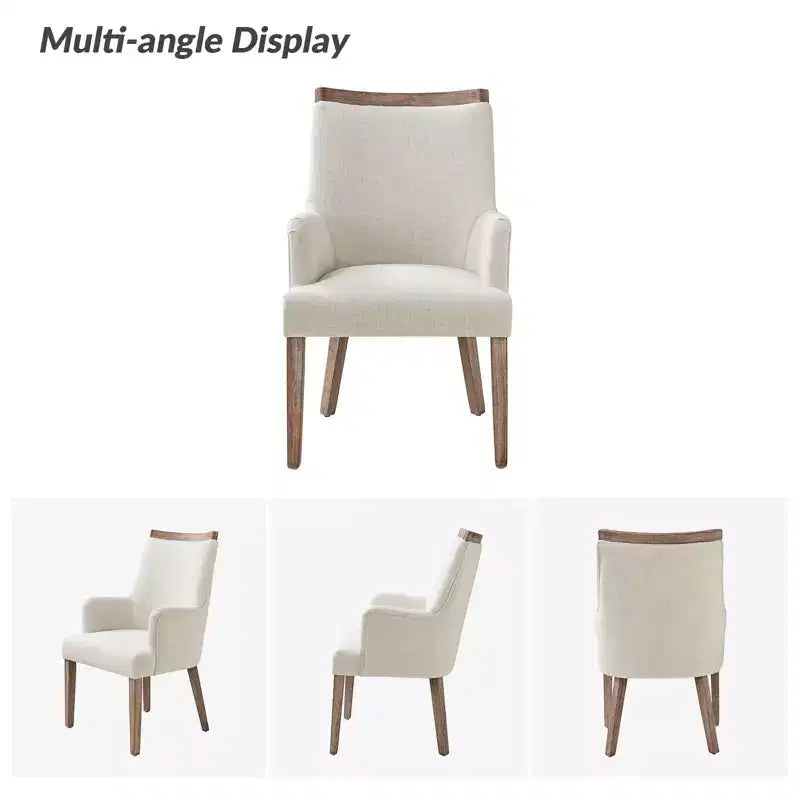 Dan Farmhouse Dining Chair with Solid Wood Natural Variation Set of 3|HULALA HOME