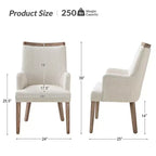 Dan Farmhouse Dining Chair with Solid Wood Natural Variation Set of 3|HULALA HOME