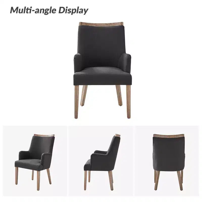 Dan Farmhouse Dining Chair with Solid Wood Natural Variation Set of 3|HULALA HOME