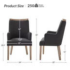 Dan Farmhouse Dining Chair with Solid Wood Natural Variation Set of 3|HULALA HOME