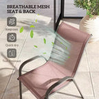 Set di 4 sedie da pranzo per esterni, sedie da patio impilabili con schienale alto, sedile in rete traspirante per giardino o prato