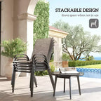 Set di 4 sedie da pranzo per esterni, sedie da patio impilabili con schienale alto, sedile in rete traspirante per giardino o prato