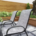 Set di 4 sedie da pranzo per esterni, sedie da patio impilabili con schienale alto, sedile in rete traspirante per giardino o prato