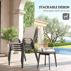 Set di 4 sedie da pranzo per esterni, sedie da patio impilabili con schienale alto, sedile in rete traspirante per giardino o prato