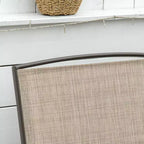 Outdoor Glider Bench with Center Table, Metal Frame Patio Loveseat with Breathable Mesh Fabric and Armrests for Backyard Garden Porch