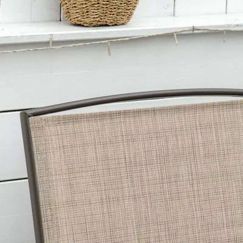 Outdoor Glider Bench with Center Table, Metal Frame Patio Loveseat with Breathable Mesh Fabric and Armrests for Backyard Garden Porch