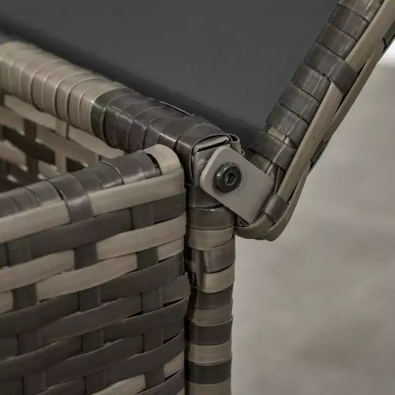 Set Mobili da Giardino 3 Pezzi, Tavolo e Sedie in Rattan PE con Contenitore