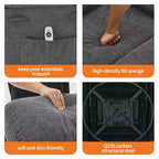 360 Swivel Massage Rocker Recliner with Heat, Linen Glider Chair for Adults, Side Pocket & 2 Cup Holders  Living Room & Bedroom Comfort