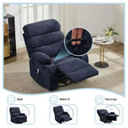360 Swivel Massage Rocker Recliner with Heat, Linen Glider Chair for Adults, Side Pocket & 2 Cup Holders  Living Room & Bedroom Comfort