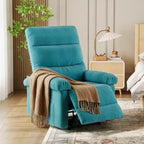 Manual Recliner Chair for Adults, Adjustable Fabric Single Sofa with Side Pocket and Ergonomic Backrest, Ideal for Living Room, Bedroom, or Nursery
