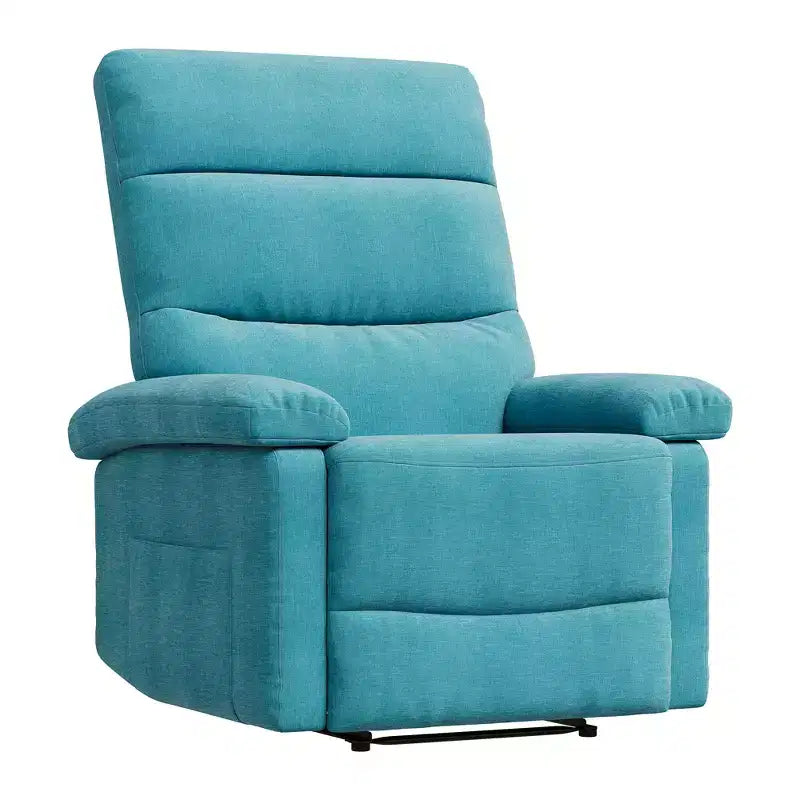 Manual Recliner Chair for Adults, Adjustable Fabric Single Sofa with Side Pocket and Ergonomic Backrest, Ideal for Living Room, Bedroom, or Nursery