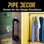 Pipe Decor Appendiabiti da Parete da 60 cm con Mensola in Legno, Marrone Sentiero
