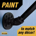 Pipe Decor Appendiabiti da Parete da 60 cm con Mensola in Legno, Marrone Sentiero